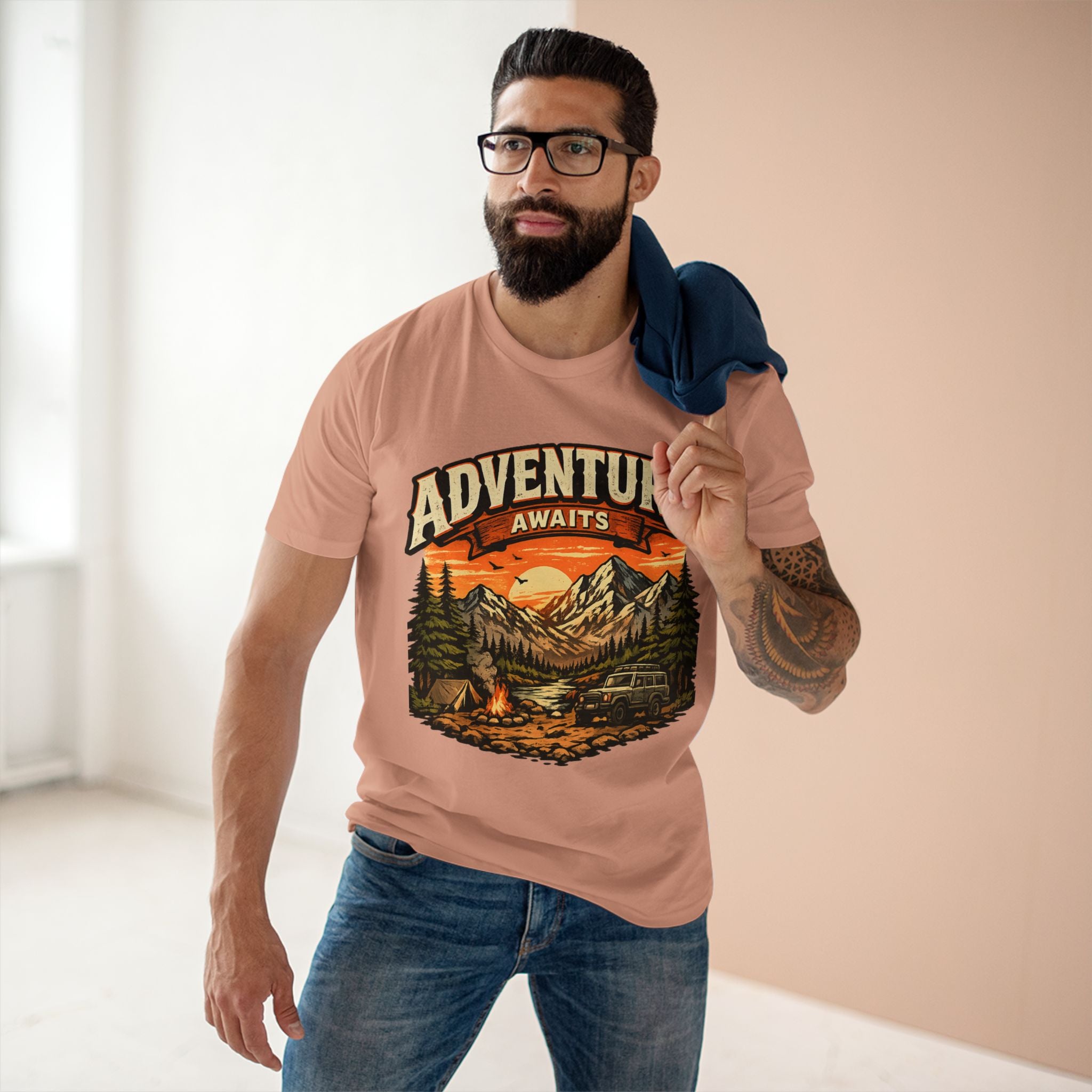 Adventure Awaits T-Shirt – Vintage Mountain Camping Tee