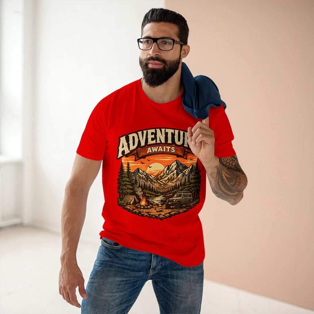 Adventure Awaits T-Shirt – Vintage Mountain Camping Tee