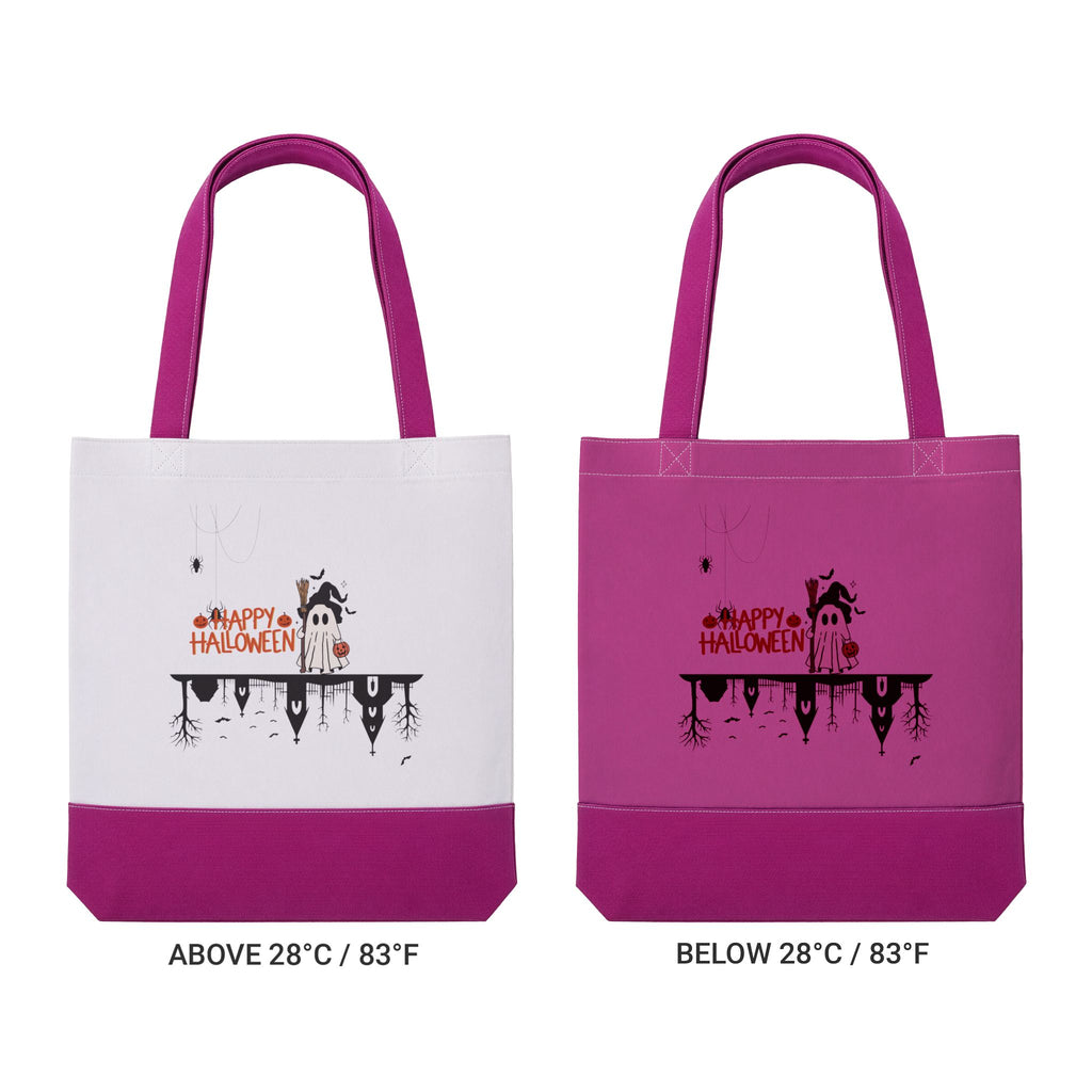 Halloween Thermochromic Tote Bag — Color-Change "Happy Halloween" Design