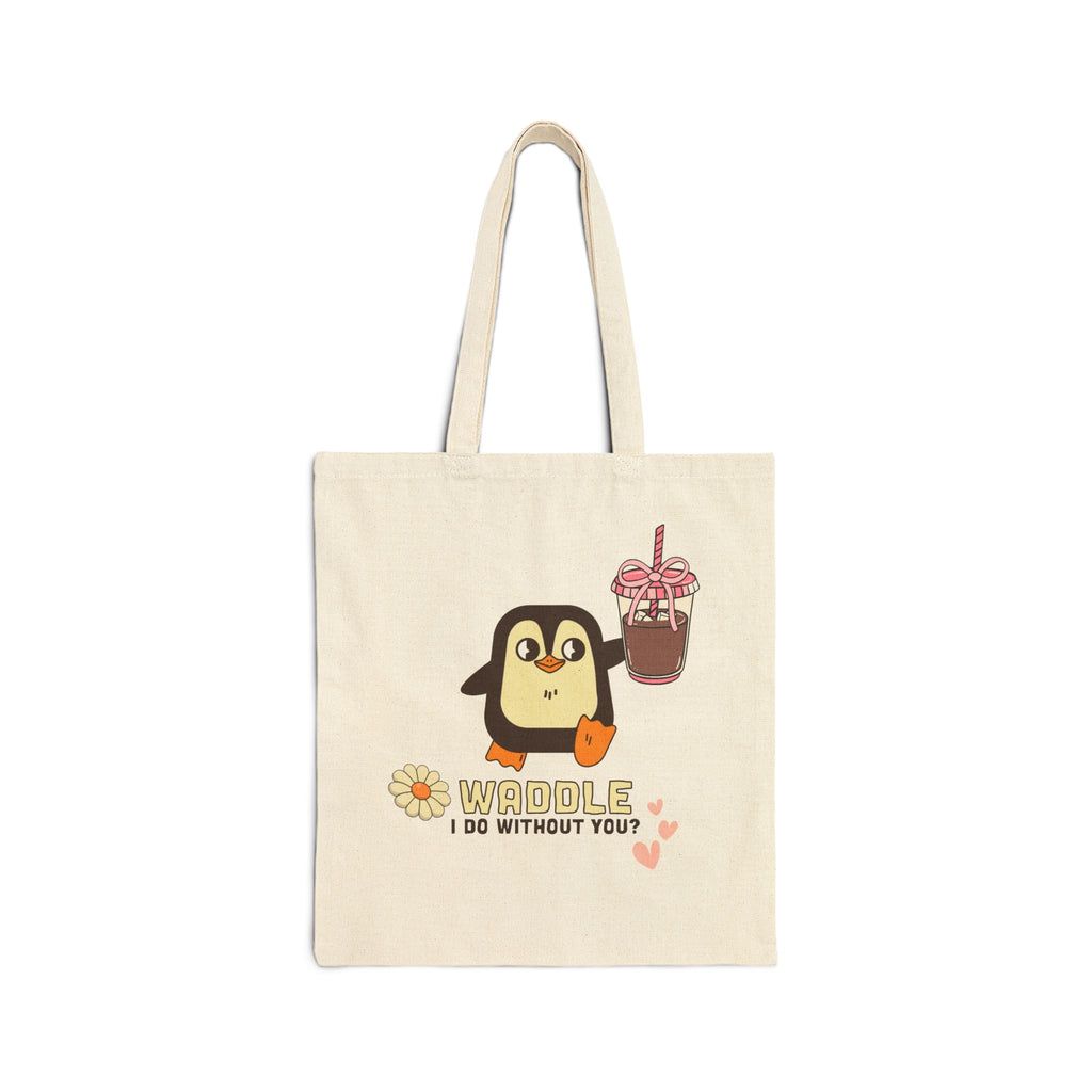 Penguin 'Waddle I Do Without You' Cotton Tote Bag