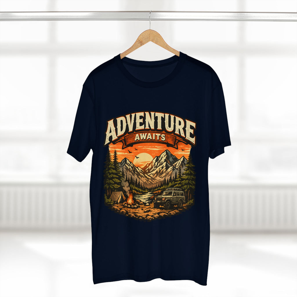 Adventure Awaits T-Shirt – Vintage Mountain Camping Tee