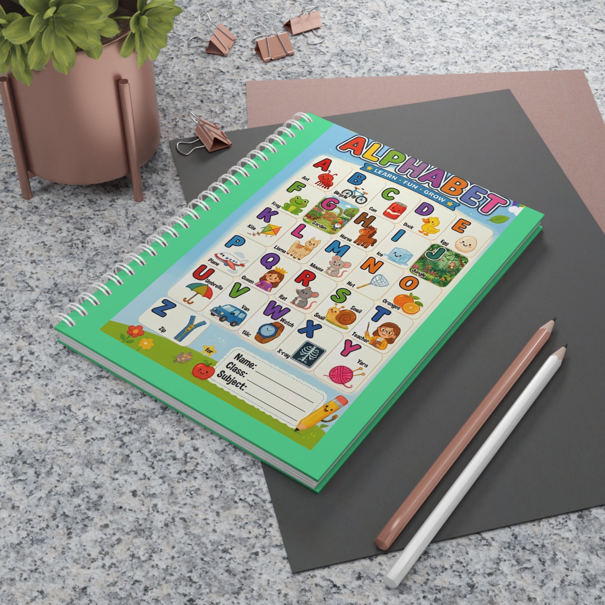 Alphabet Kids Spiral Notebook — ABC Learning Notebook for Early Readers