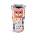 20oz Animal Faces Tumbler — Cute Fox, Llama, Cat & More Travel Cup
