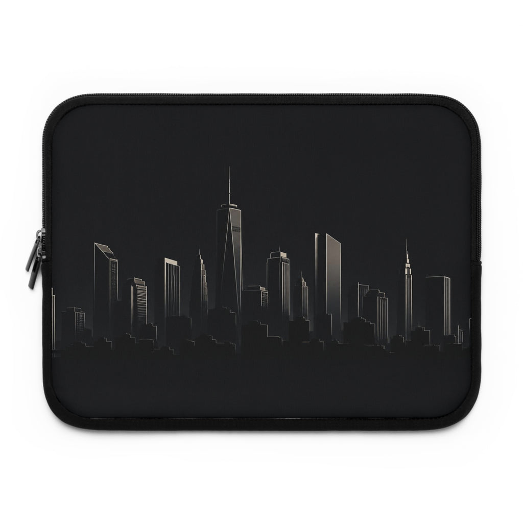 City Skyline Laptop Sleeve — Minimal Black Urban Skyline Case