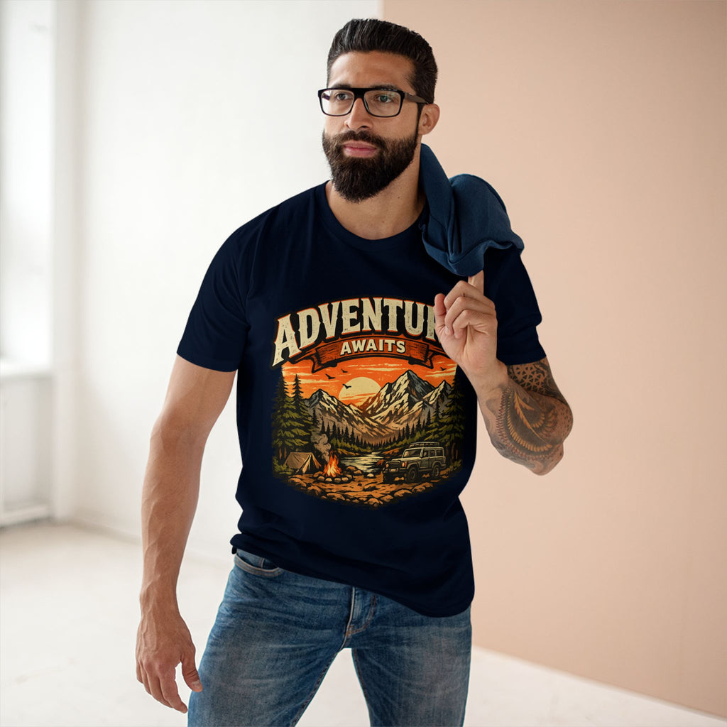 Adventure Awaits T-Shirt – Vintage Mountain Camping Tee