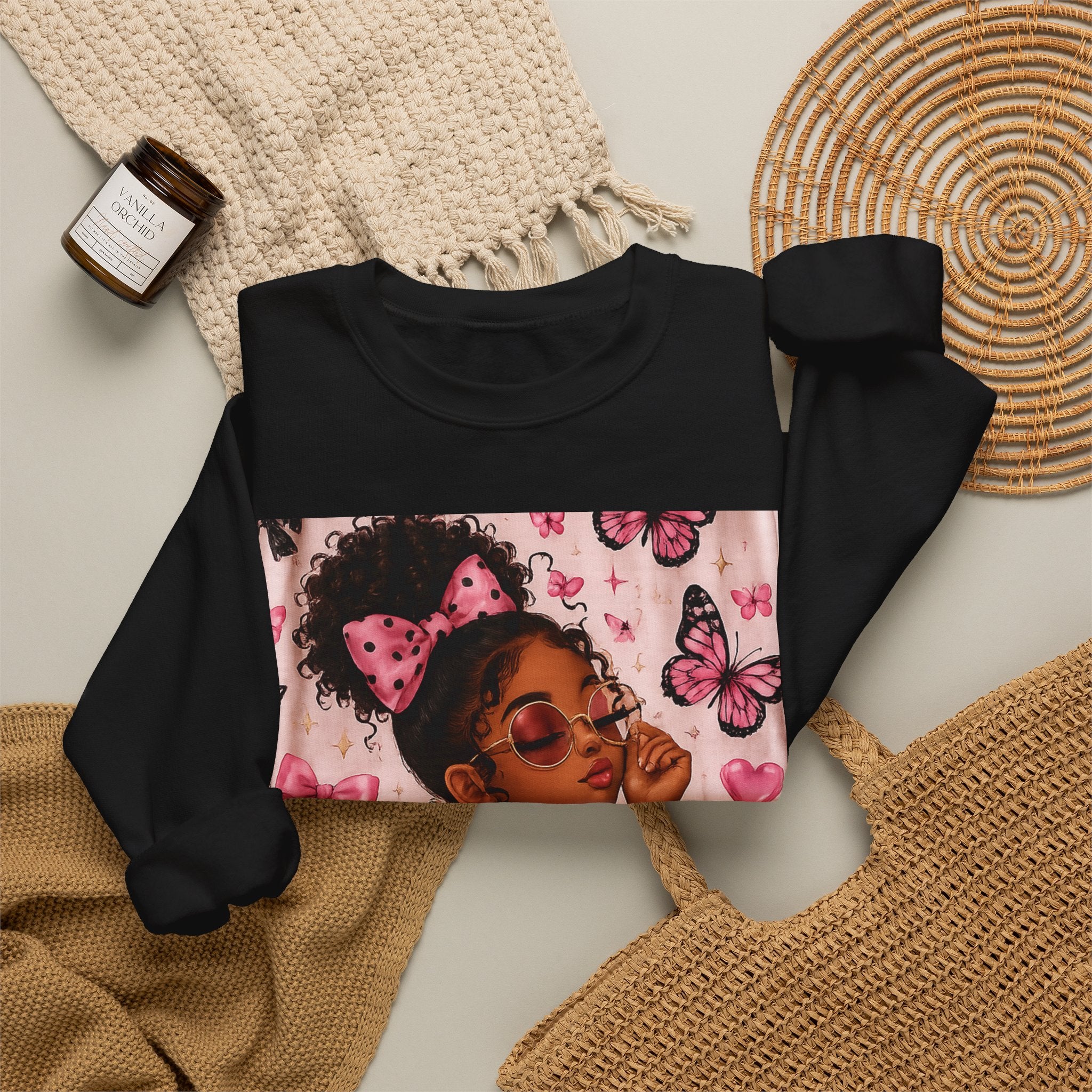 'Be That Girl' Butterfly Afro Girl Sweatshirt