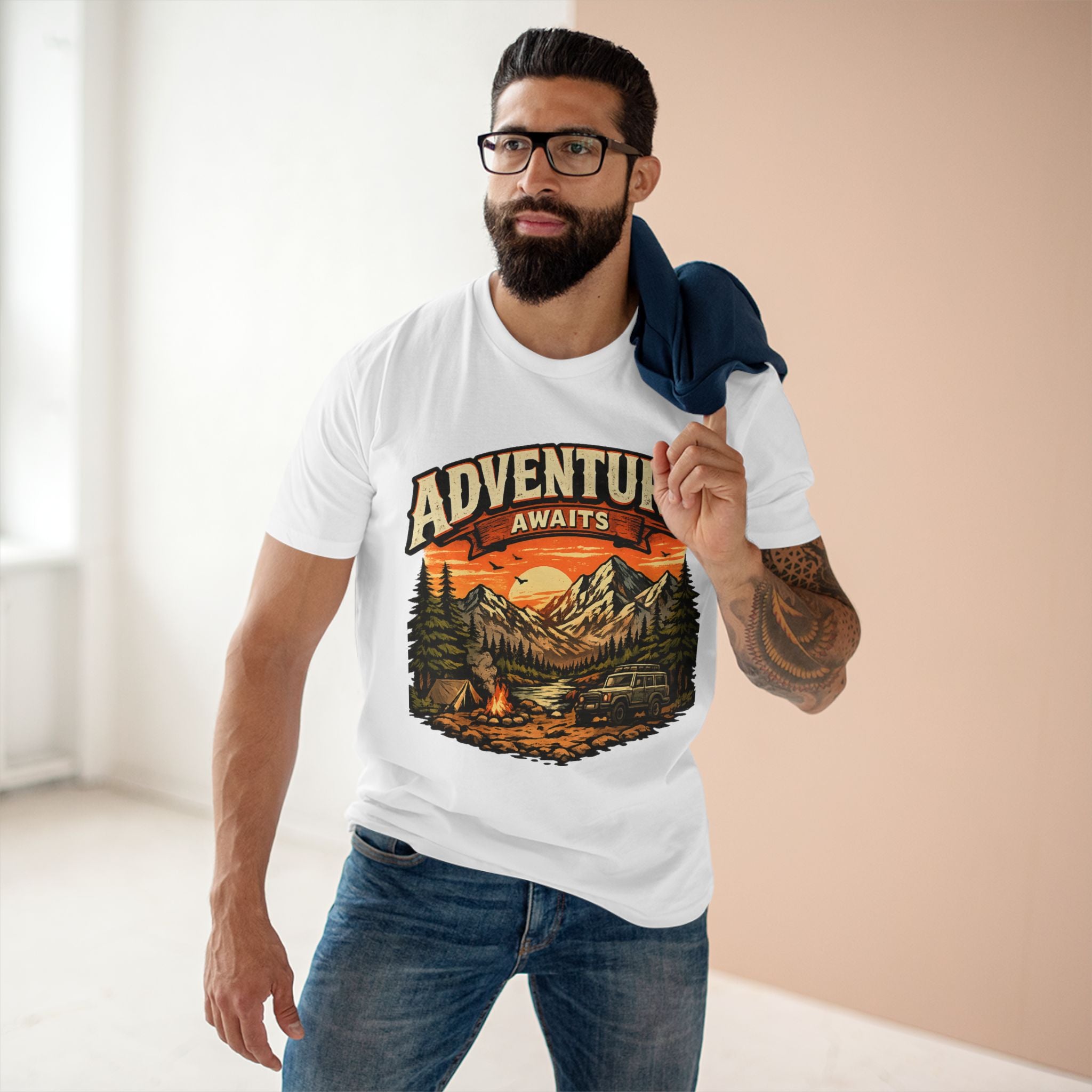 Adventure Awaits T-Shirt – Vintage Mountain Camping Tee