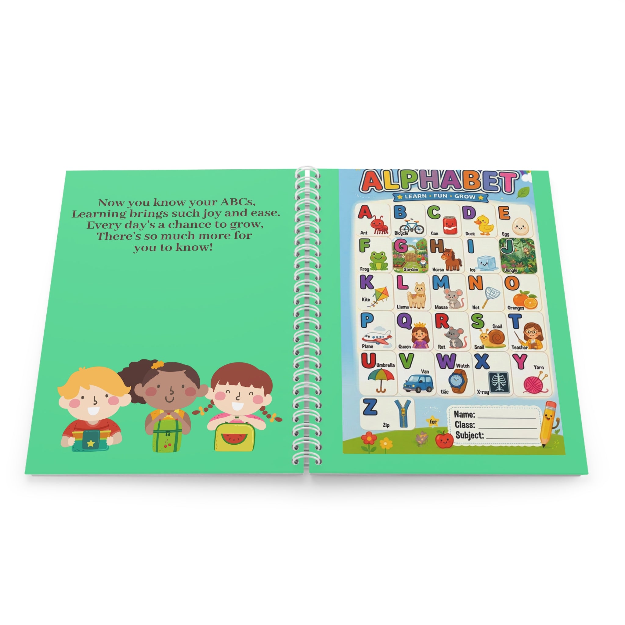 Alphabet Kids Spiral Notebook — ABC Learning Notebook for Early Readers