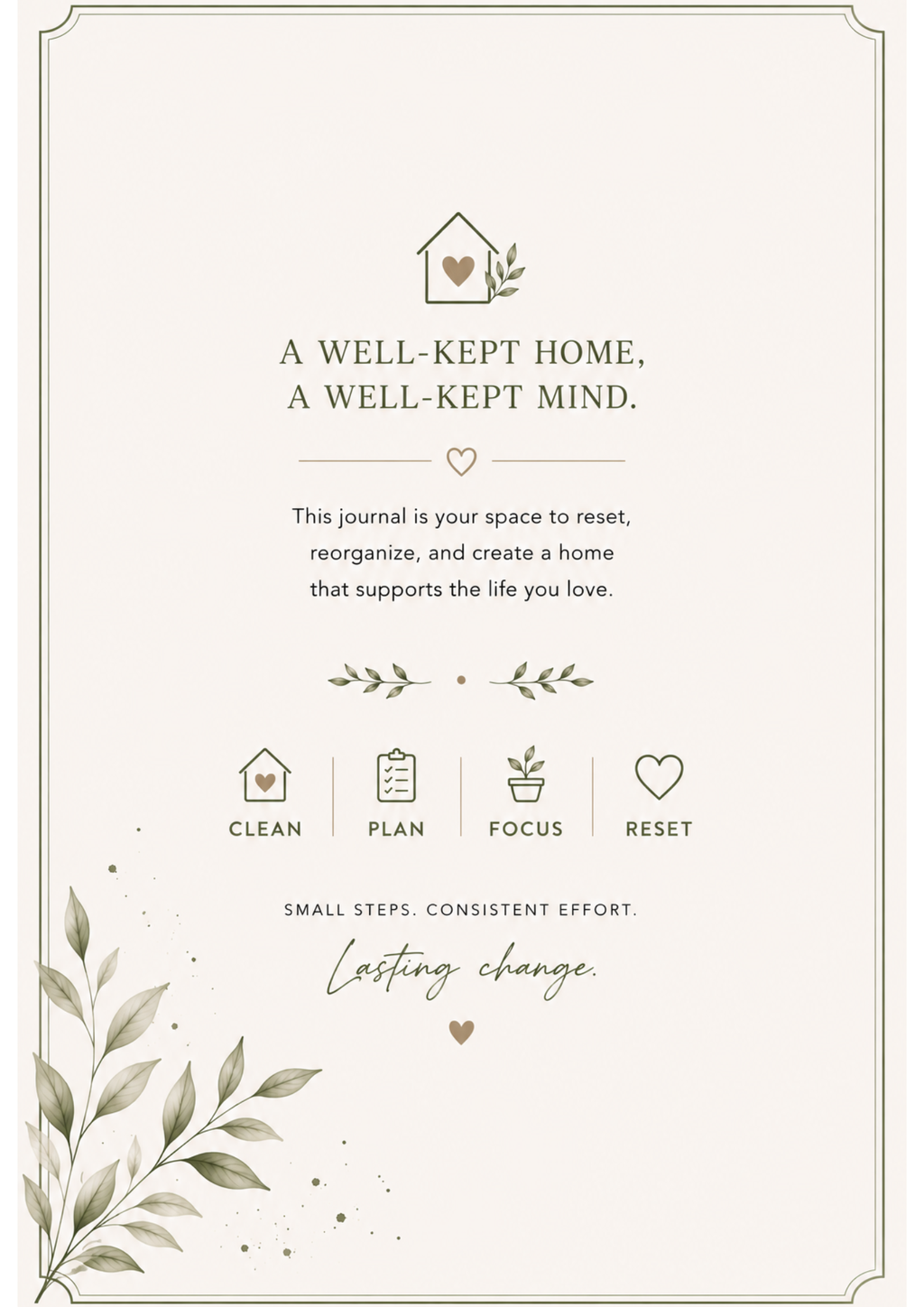 THE RESET HOME JOURNAL | Digital Cleaning & Home-Care Planner