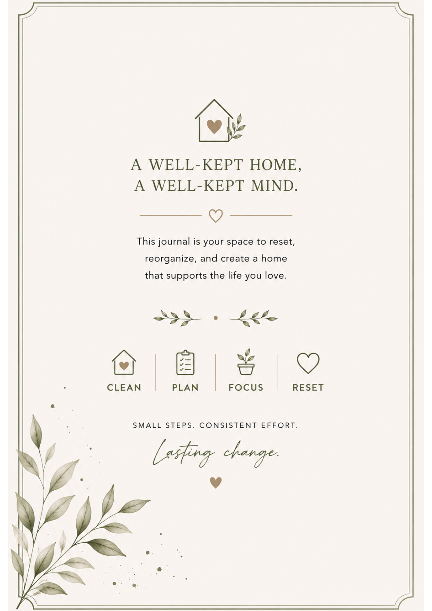 THE RESET HOME JOURNAL | Digital Cleaning & Home-Care Planner