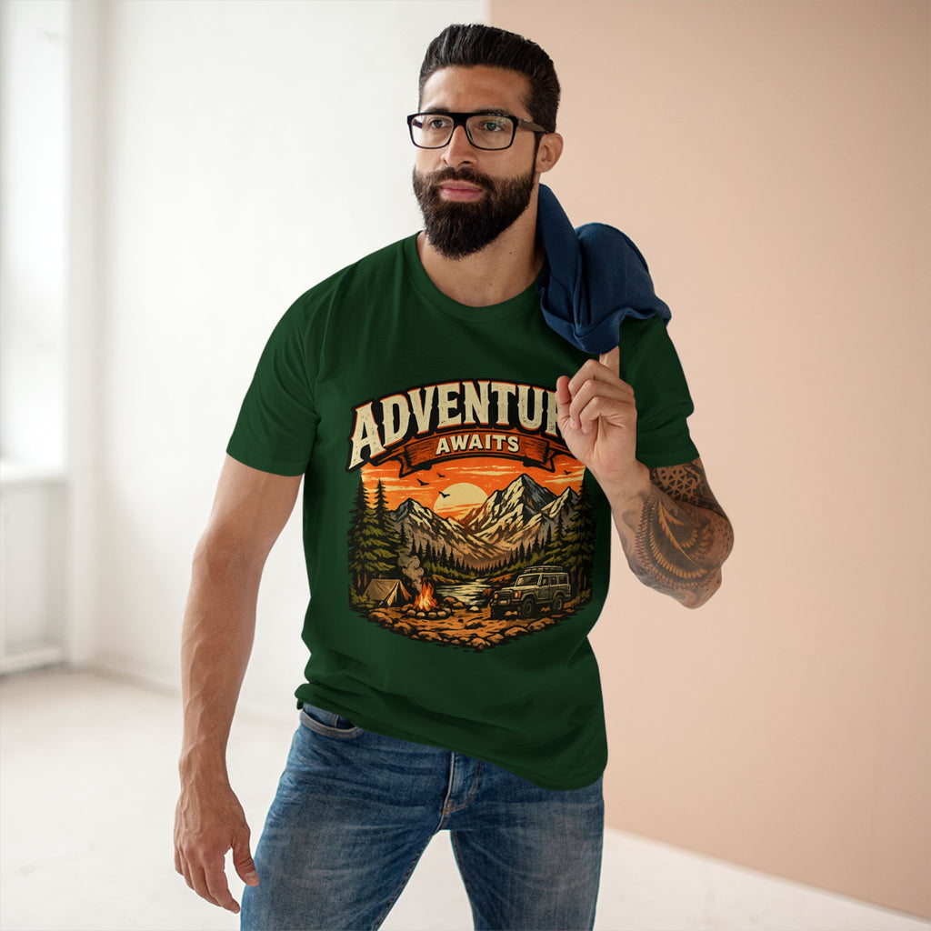 Adventure Awaits T-Shirt – Vintage Mountain Camping Tee