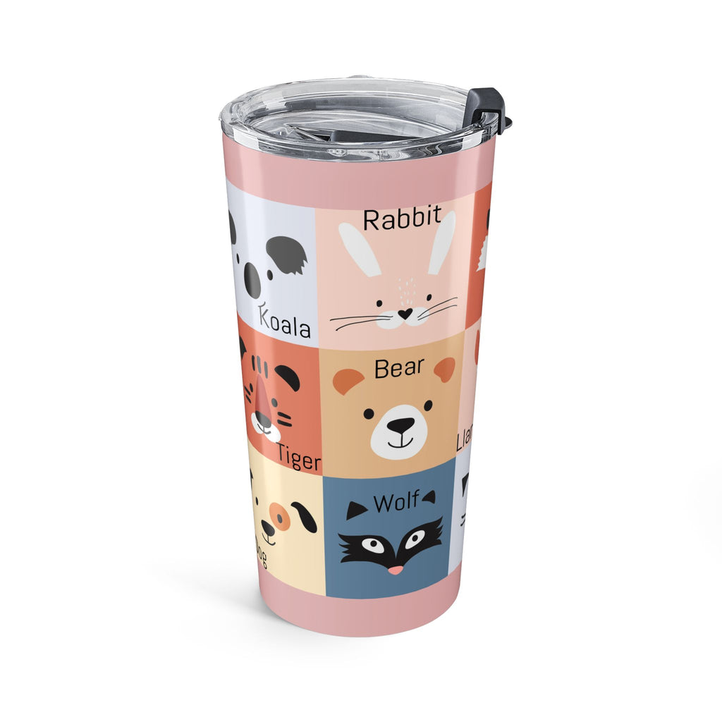 20oz Animal Faces Tumbler — Cute Fox, Llama, Cat & More Travel Cup