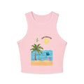 Summer Beach Tank Top — "Good Vibes" Palm Tree & Dolphin Graphic