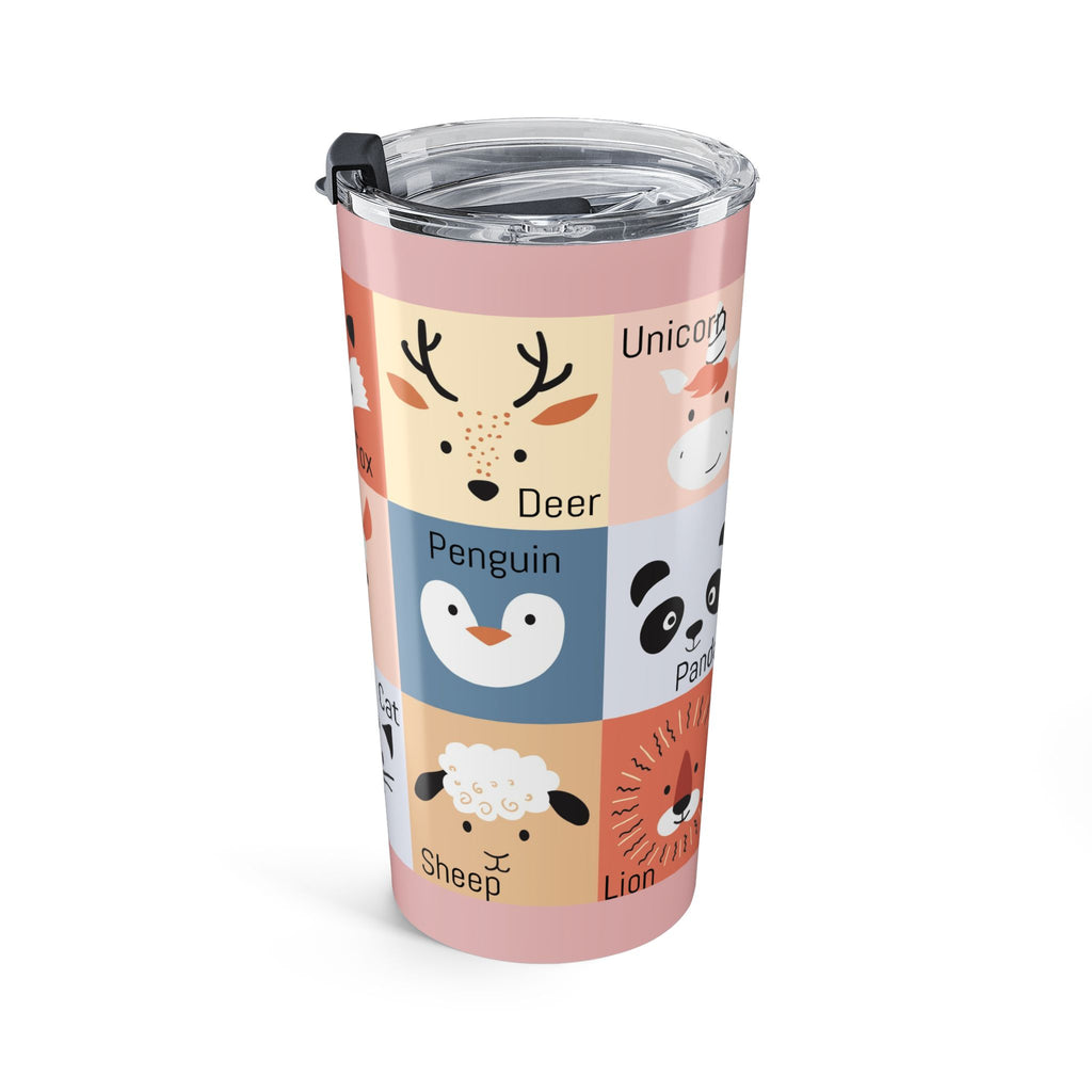 20oz Animal Faces Tumbler — Cute Fox, Llama, Cat & More Travel Cup
