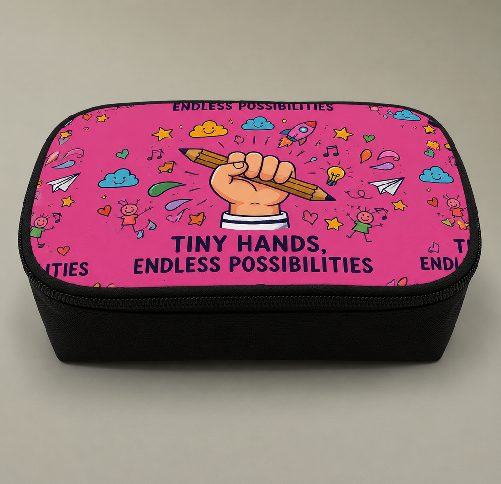 Pencil Case — "Tiny Hands, Endless Possibilities" Kids School Pouch (A matching set with the Tiny Hand Notebook)