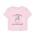 Baby Tee — "You Are Perfect" Minimal Line Art Crop Top