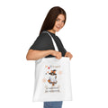 Halloween Ghost Dog Tote Bag — "Haunting, Just Minding My Business" Cotton Grocery & Trick-or-Treat Tote