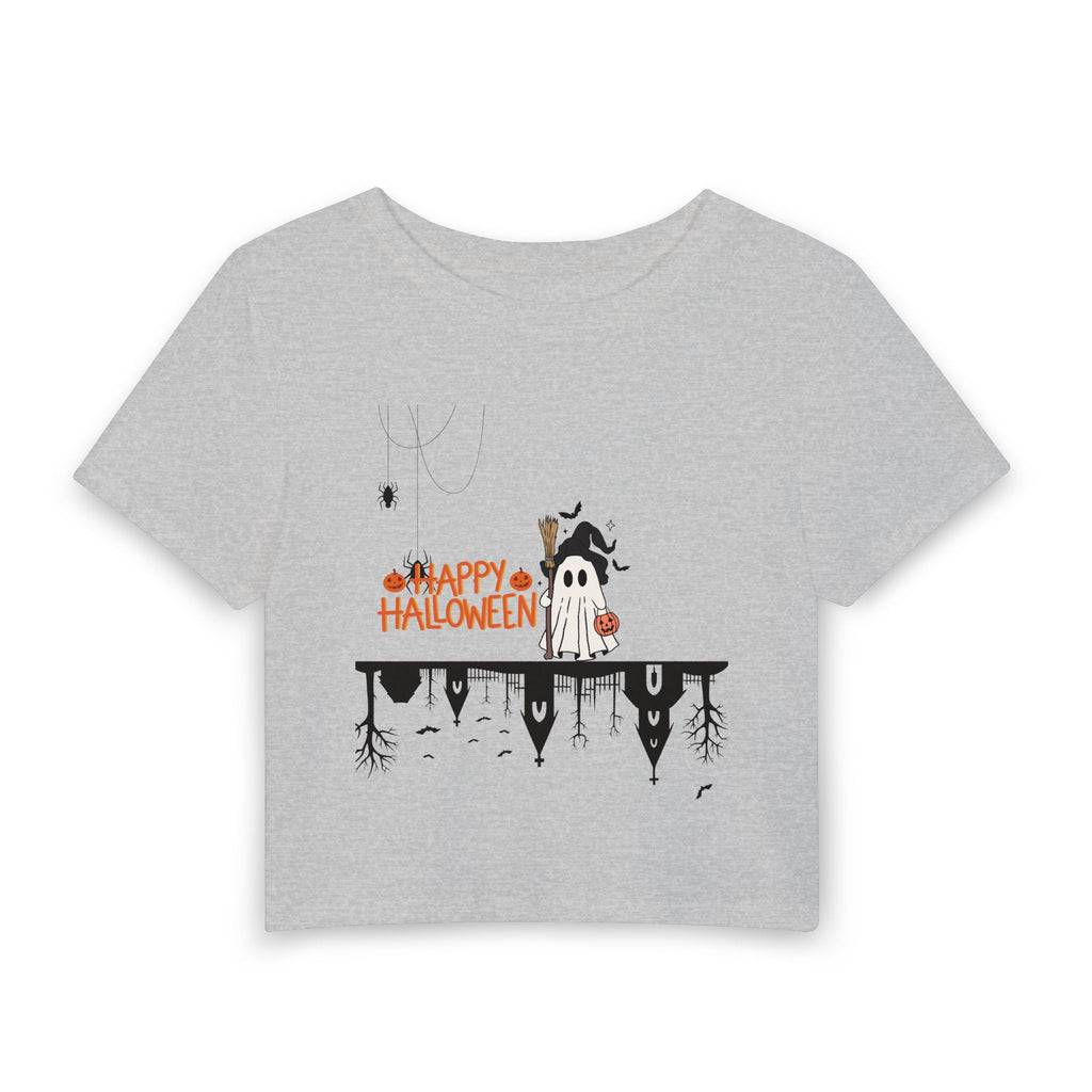 Halloween Ghost Baby Tee — Happy Halloween Cute Spooky Crop Top