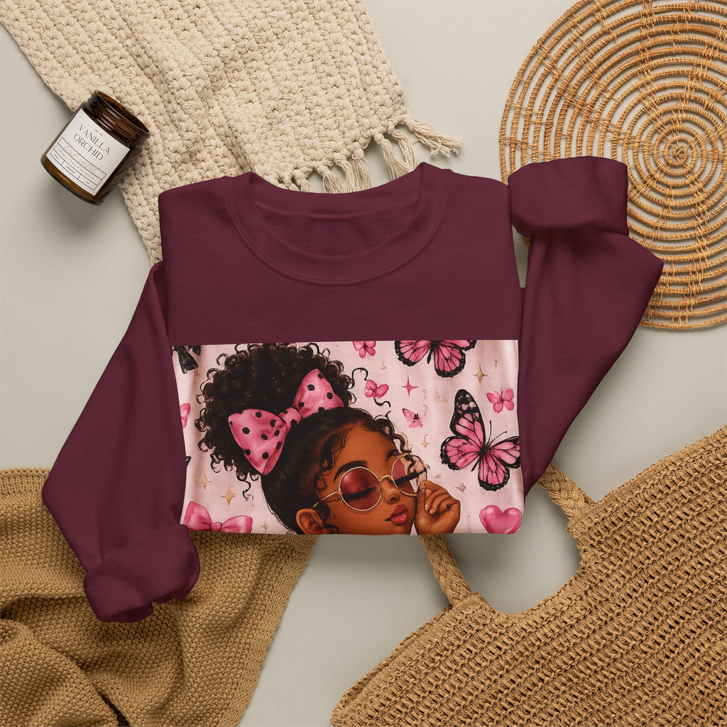 'Be That Girl' Butterfly Afro Girl Sweatshirt