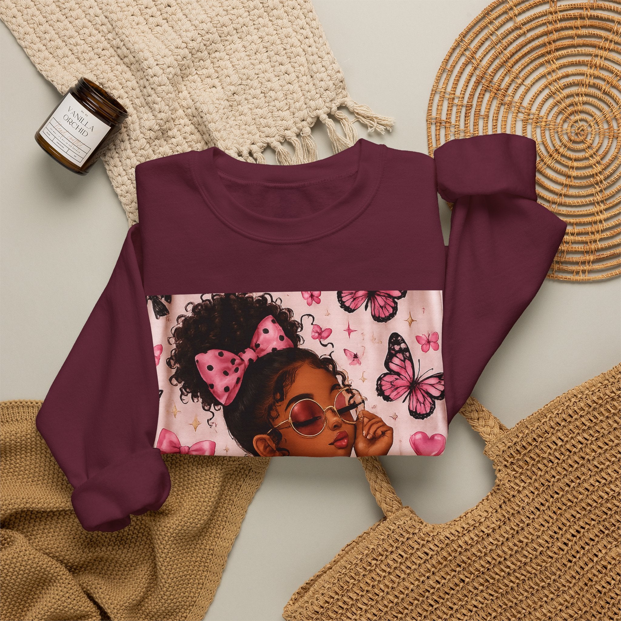'Be That Girl' Butterfly Afro Girl Sweatshirt