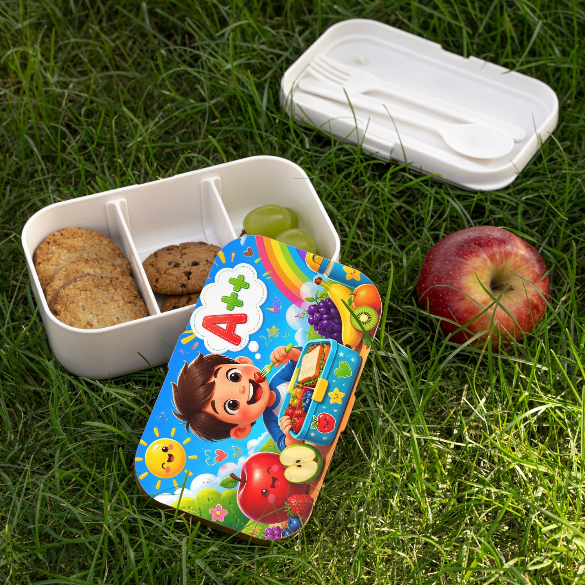 Bento Box — Kids’ A++ Lunchbox with Cute Cartoon Snack Scene