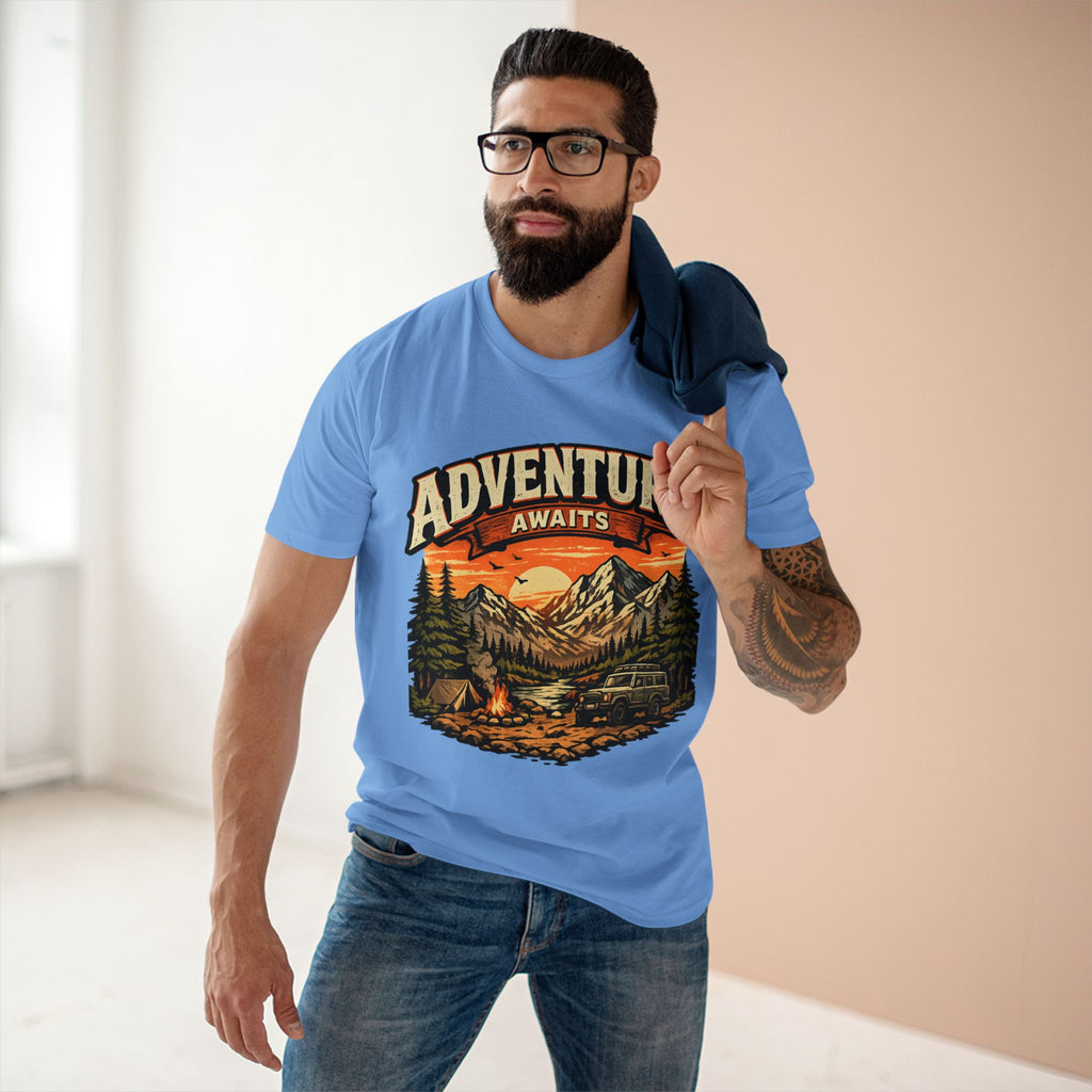 Adventure Awaits T-Shirt – Vintage Mountain Camping Tee