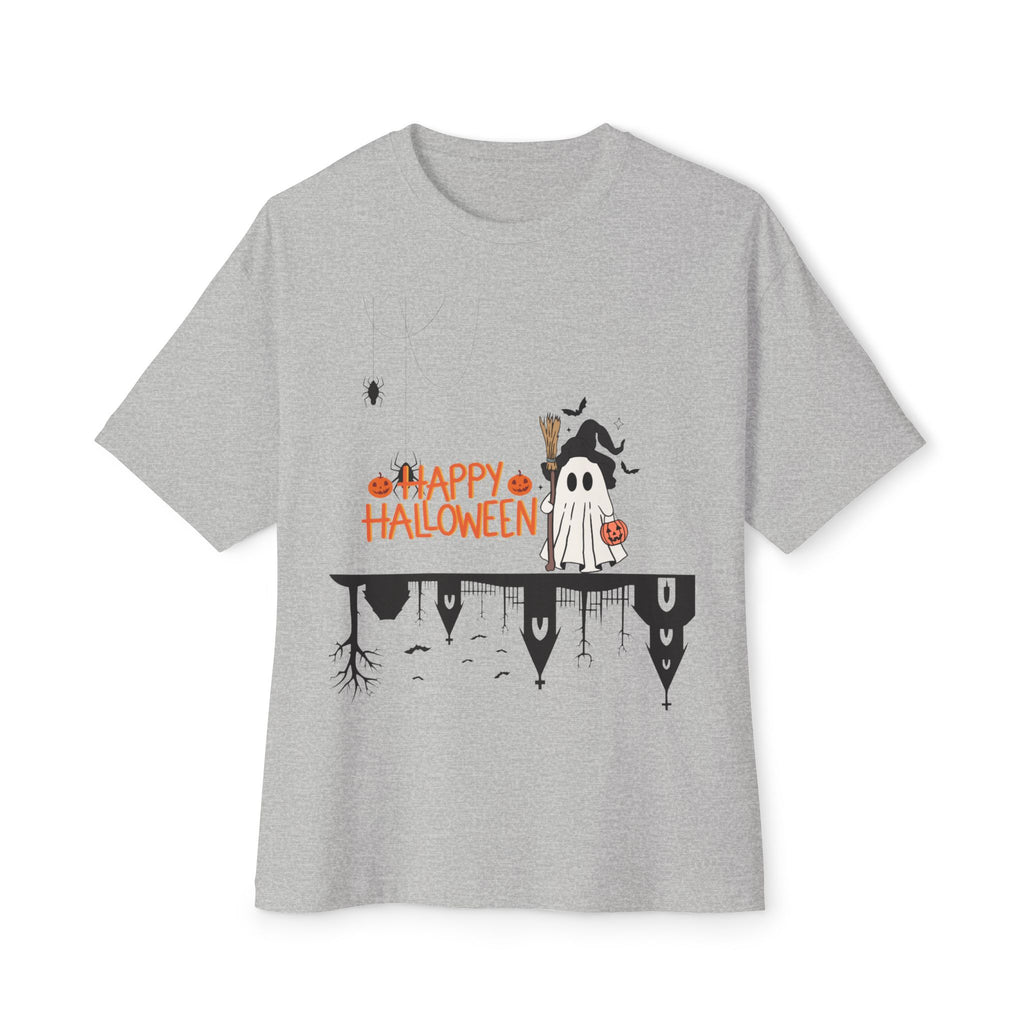Halloween Ghost Tee — "Happy Halloween" Spooky Cottage Graphic