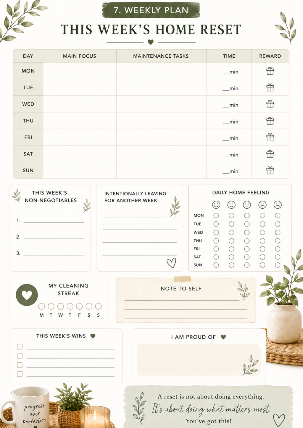 THE RESET HOME JOURNAL | Digital Cleaning & Home-Care Planner
