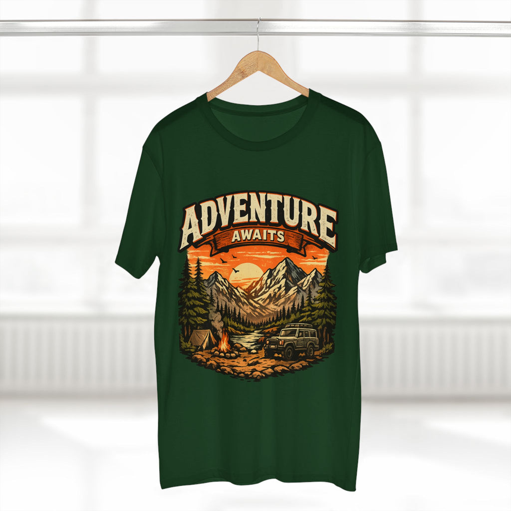 Adventure Awaits T-Shirt – Vintage Mountain Camping Tee