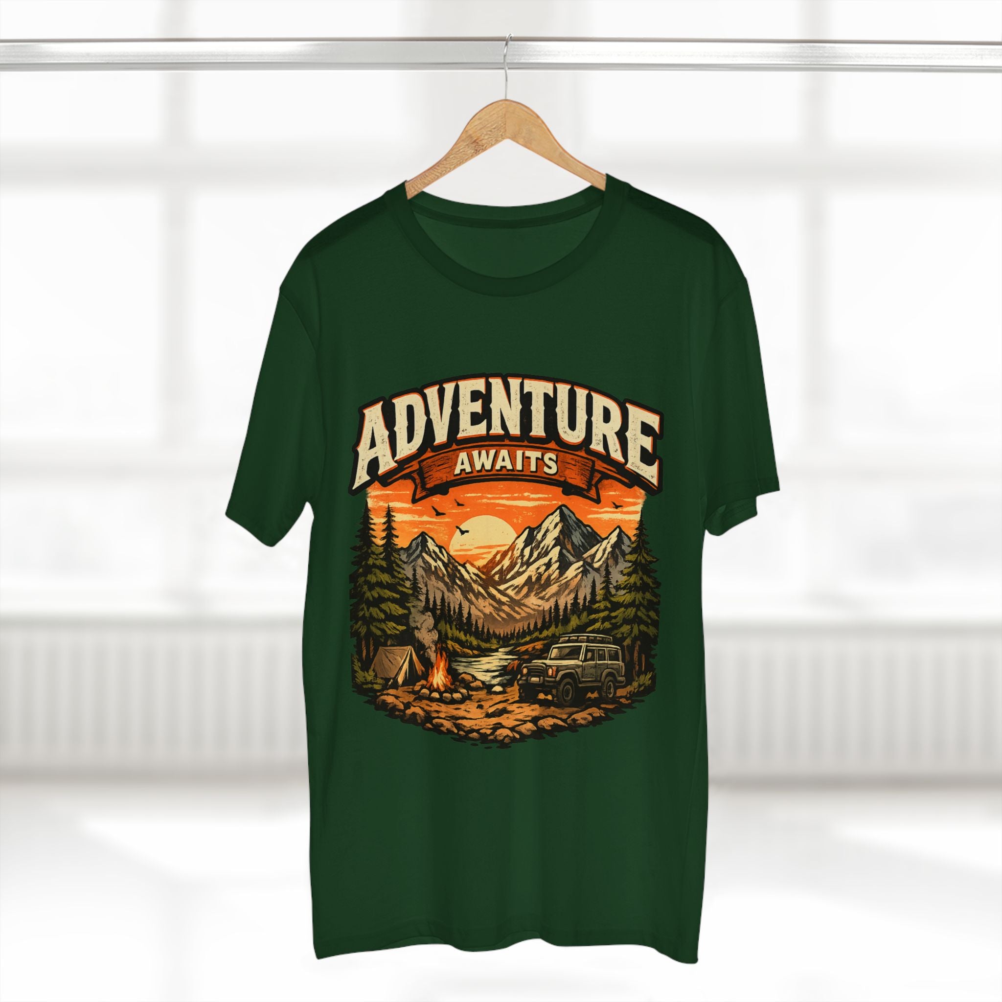 Adventure Awaits T-Shirt – Vintage Mountain Camping Tee