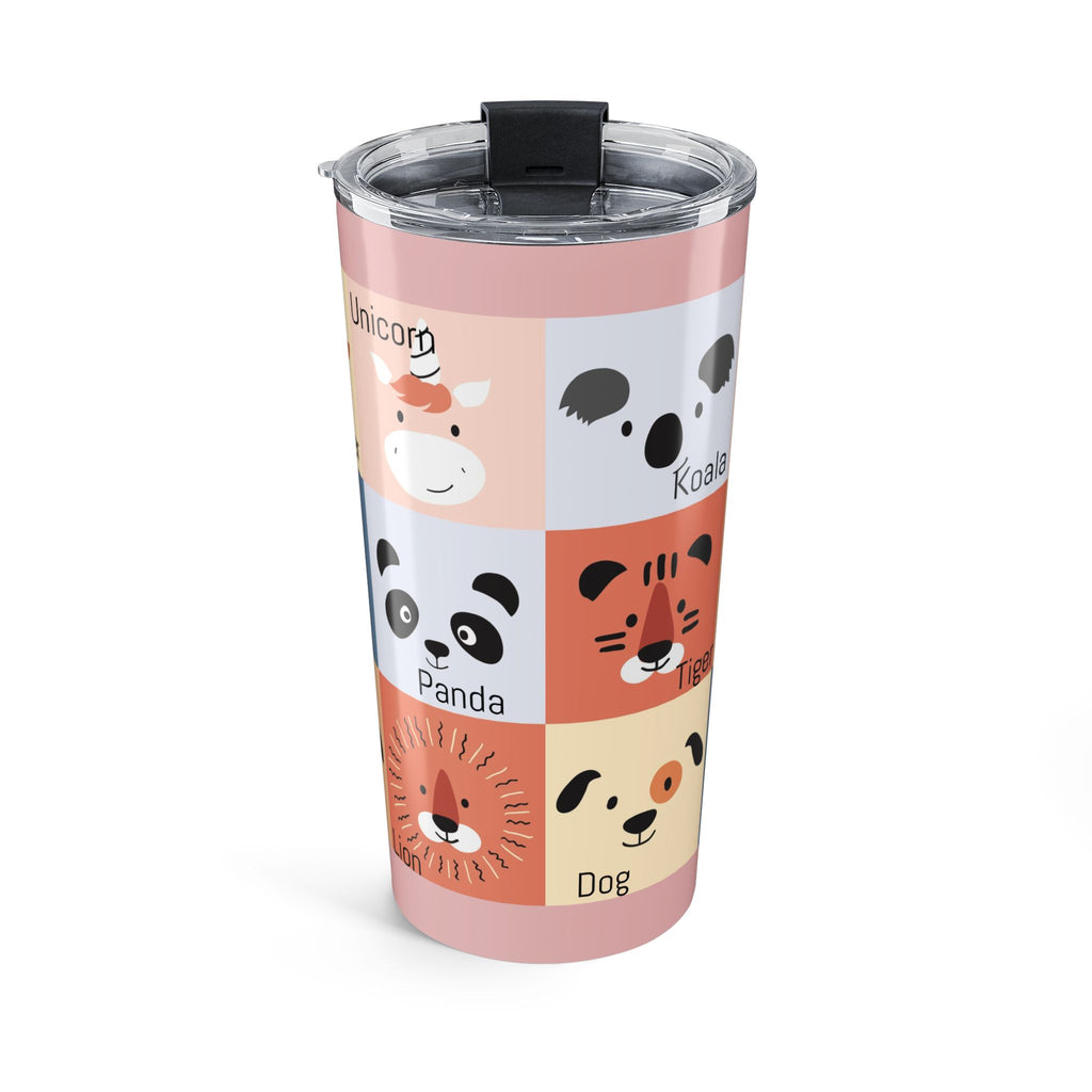 20oz Animal Faces Tumbler — Cute Fox, Llama, Cat & More Travel Cup