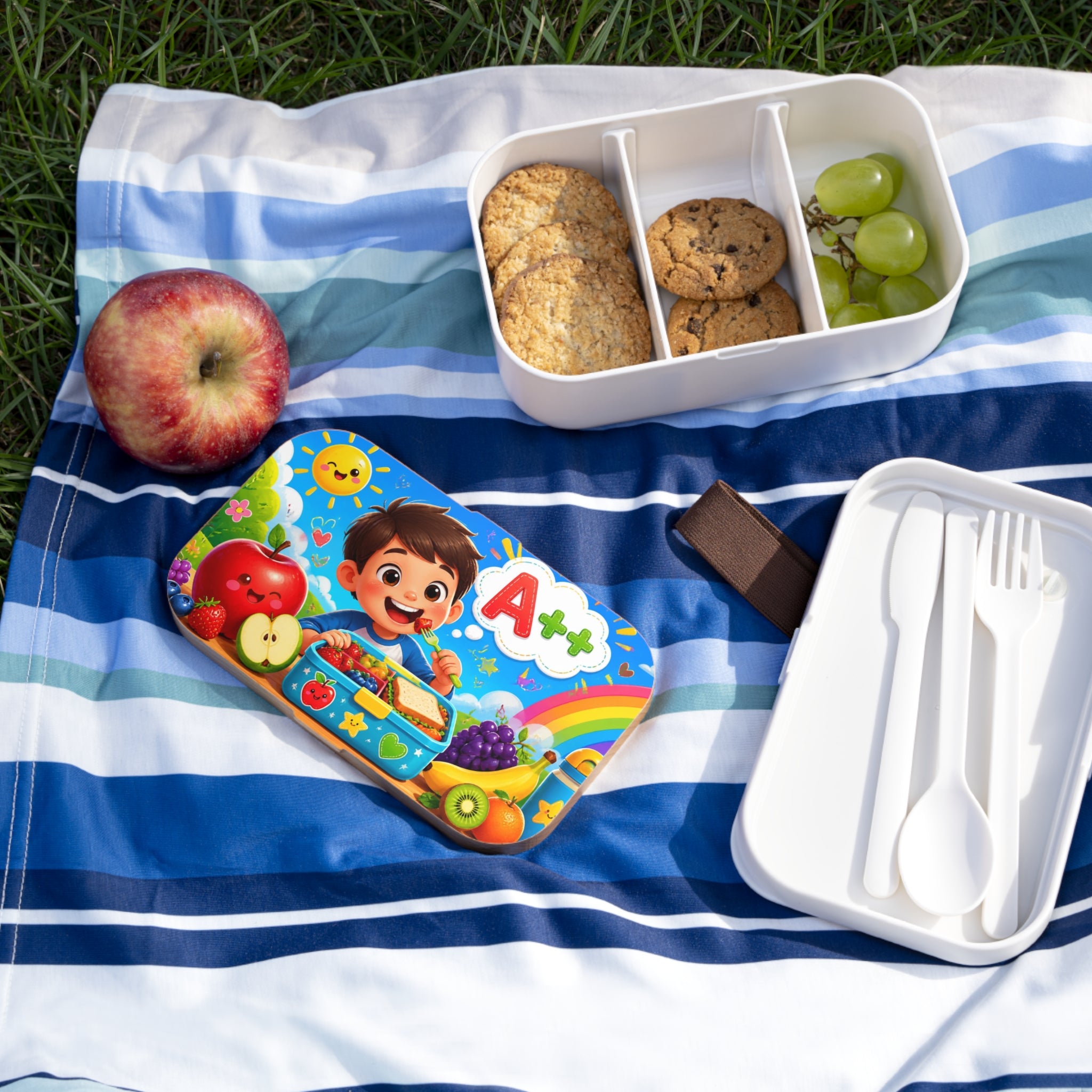Bento Box — Kids’ A++ Lunchbox with Cute Cartoon Snack Scene