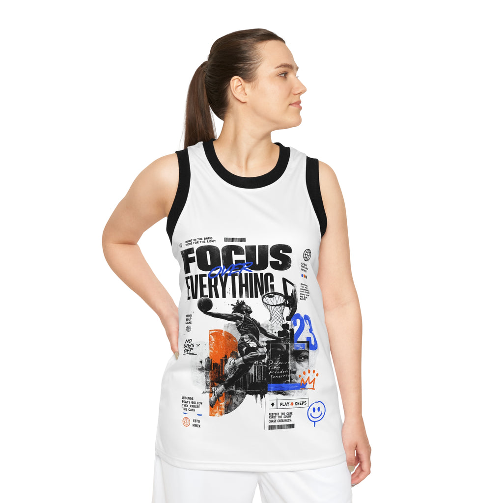Basketball Jersey — 'Focus Everything' Graphic Tank with Number 23