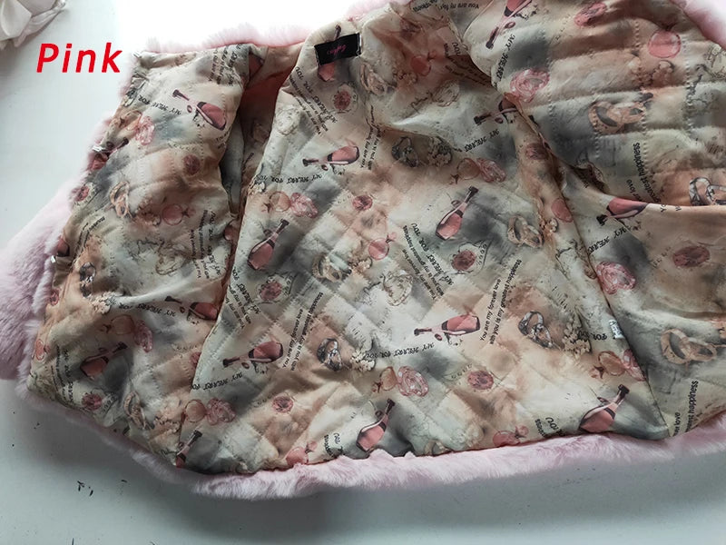 Girls Faux Fur Coat Winter Children Girls Long Sleeve Christmas Jacket Warm Kids Girls Coat Girls Outerwear Clothing