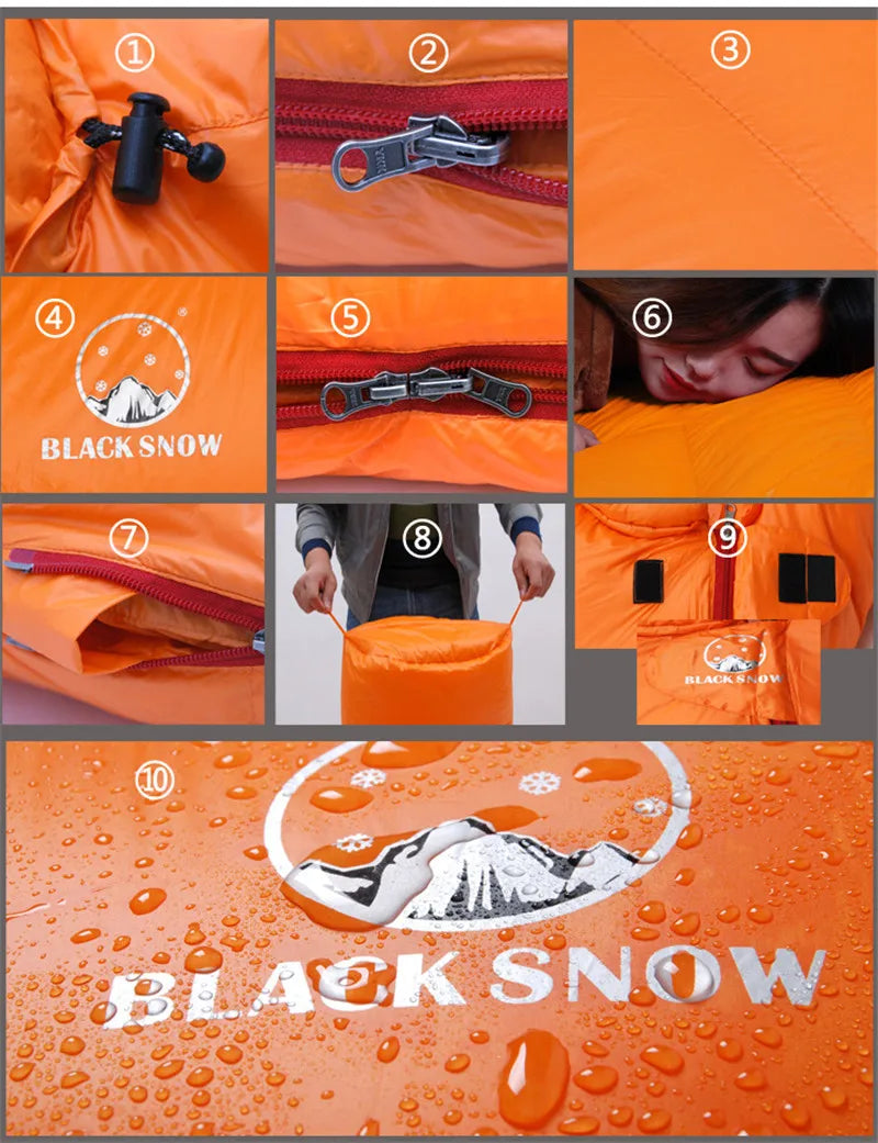 Very Warm White Goose Down Filled Adult Mummy Style Sleeping Bag Fit for Winter Thermal 4 Kinds of Thickness Camping Travel