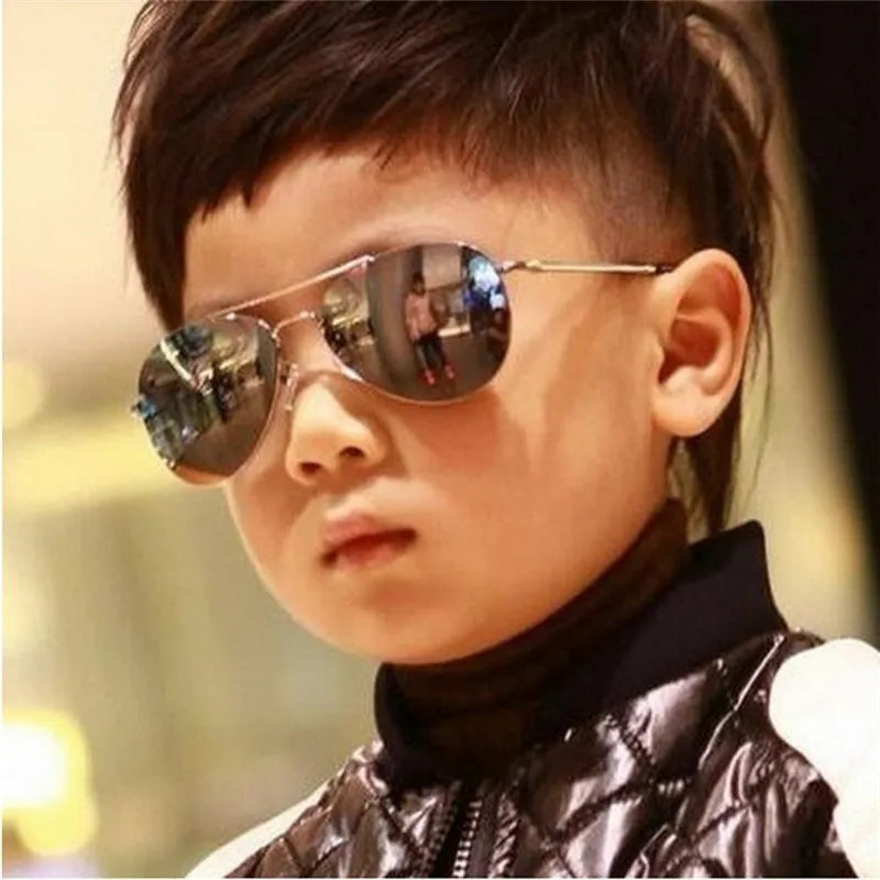 New vintage Sunglasses new fashion baby kids boy girl Pilot sunglasses metal frame goggles glasses for kids children