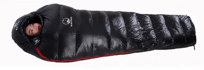 Very Warm White Goose Down Filled Adult Mummy Style Sleeping Bag Fit for Winter Thermal 4 Kinds of Thickness Camping Travel