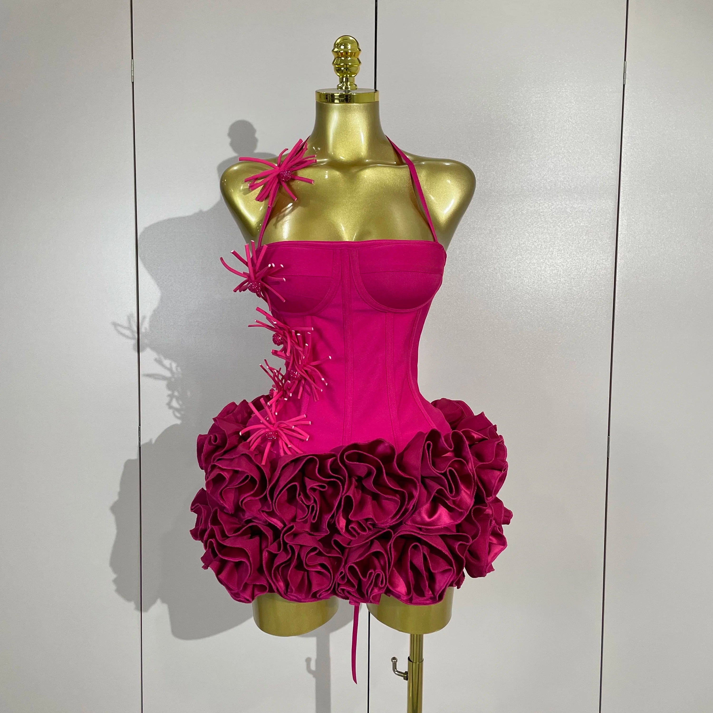 Halter Bandage Two-Piece Party Gown Set – Club & Prom