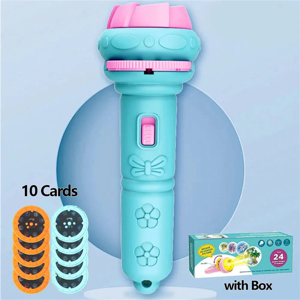 Chriyungel Kids Cartoon Projection Science Toy Flashlight