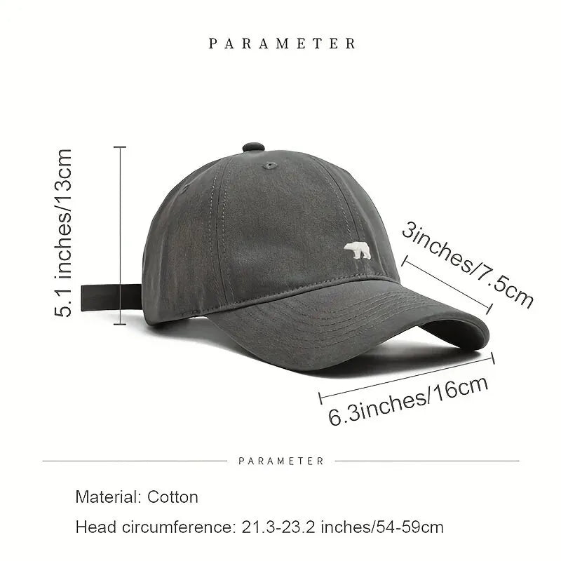 Arctic Bear Fashionally Versatile Slim Face Large Headband Soft Top New American Baseball Cap  Outdoor Sports Sun Hat