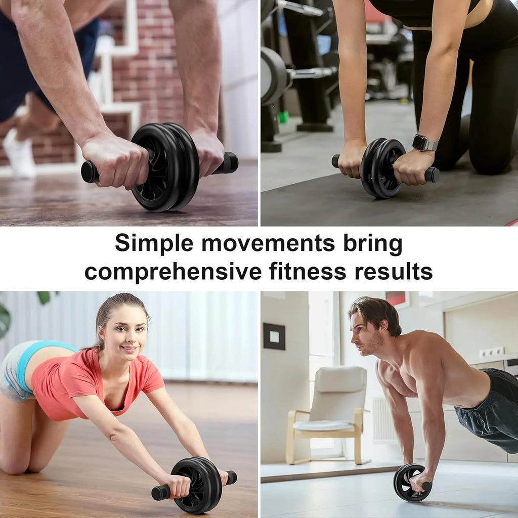 Silent Dual-Wheel Abdominal Roller - Made of Pvc and Stainless Steel, Suitable for Core Strength Training and Fitness Enthusiasts, Abdominal Muscle Roller, Exercise Equipment