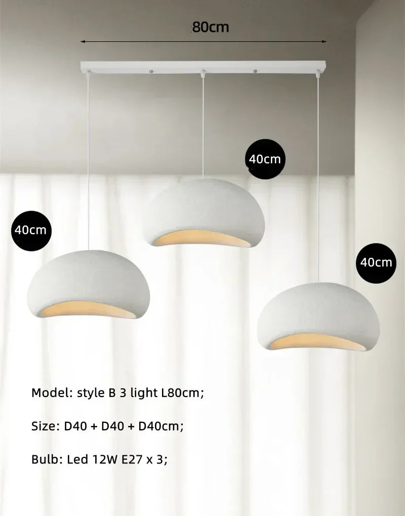 Wabi-Sabi LED Pendant Light – Modern Resin Chandelier for Living & Dining Rooms