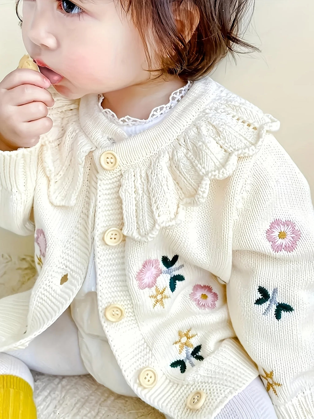 Autumn and Winter Baby Knitted Cardigan Baby Girl Tops Toddler Winter Baby Style Warm Sweater