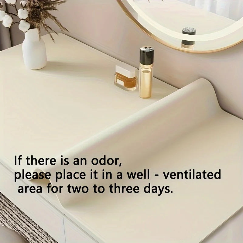 1 piece large size waterproof faux leather table mat - non-slip, solid color office mousepad and keyboard protection mat