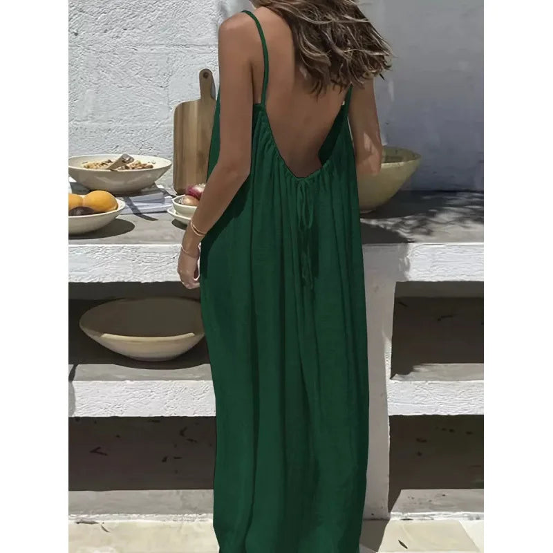 Backless Long Loose Maxi Dress