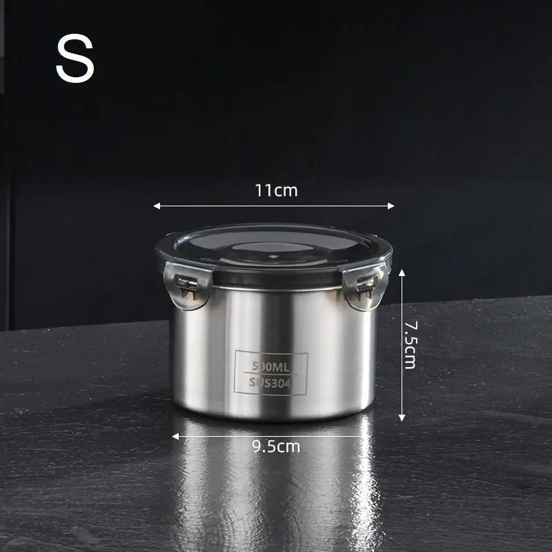 Airtight Stainless Steel Storage Jars Set – 3 Sizes