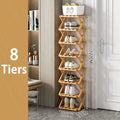 2-9 Tiers Bamboo Shoe Rack Without Installation Small Shoe Rack, Foldable Shoe Storage Rack, Shoe Organizer for Entryway