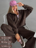 Women's Hooded Zip Tracksuit & Wide-Leg Trouser Set