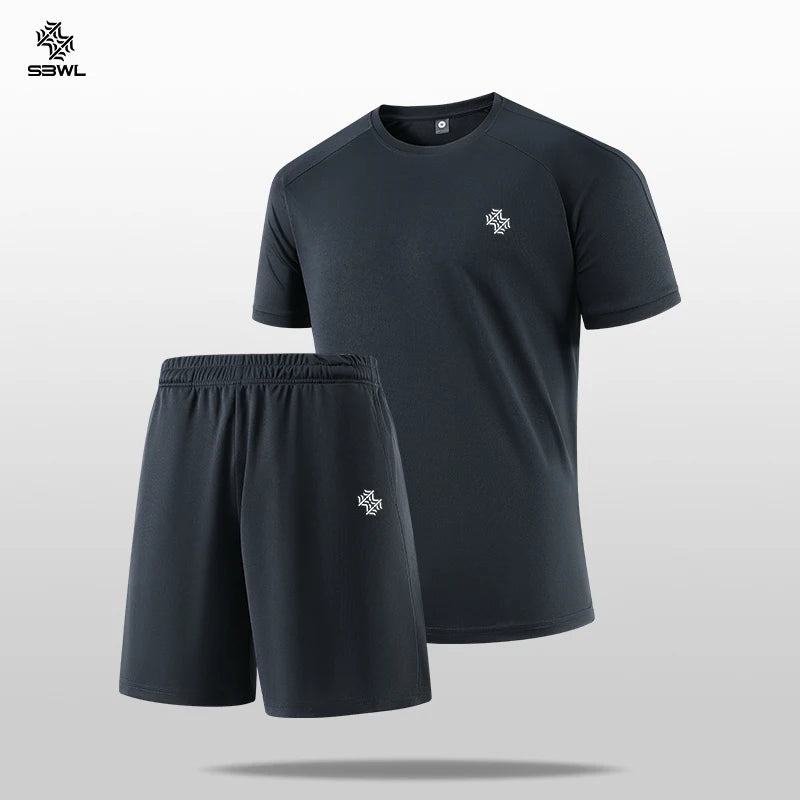 Men Sport Set – Short-Sleeve Top & Shorts, 4 Colors