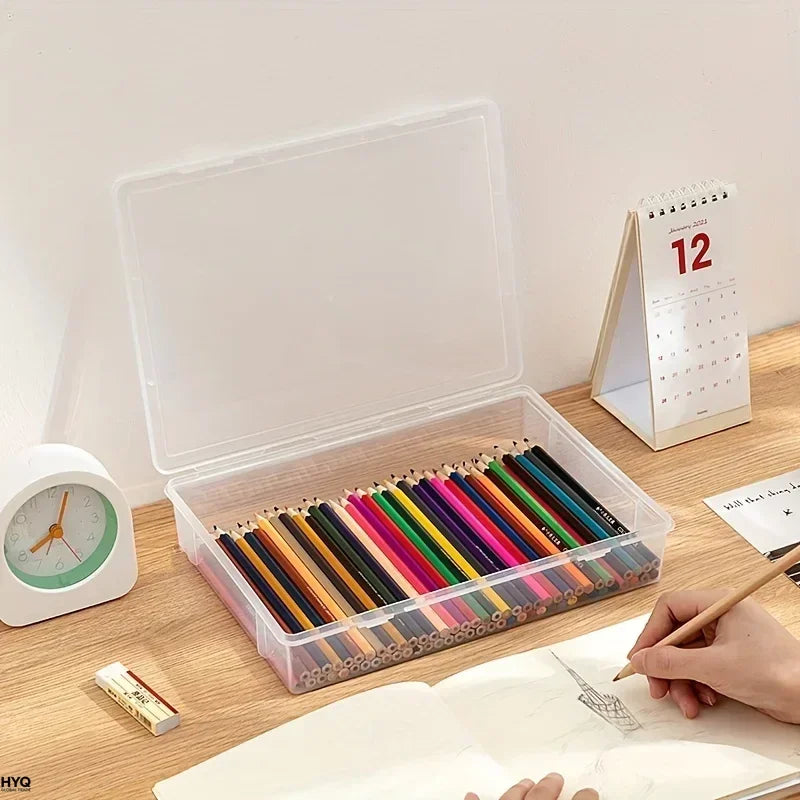 Clear Plastic High-Capacity Pencil Case – S & M Sizes